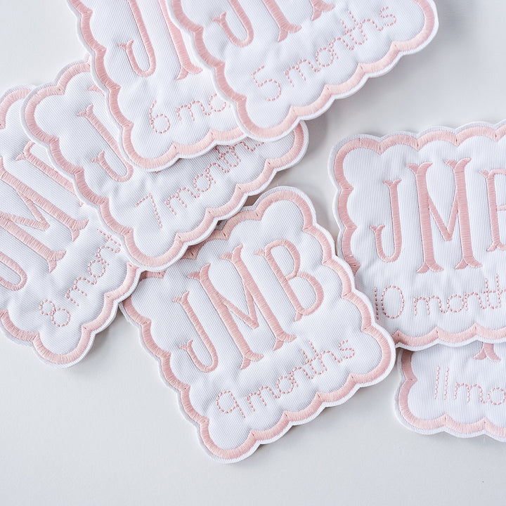 Personalized Embroidered Heirloom Monthly Markers