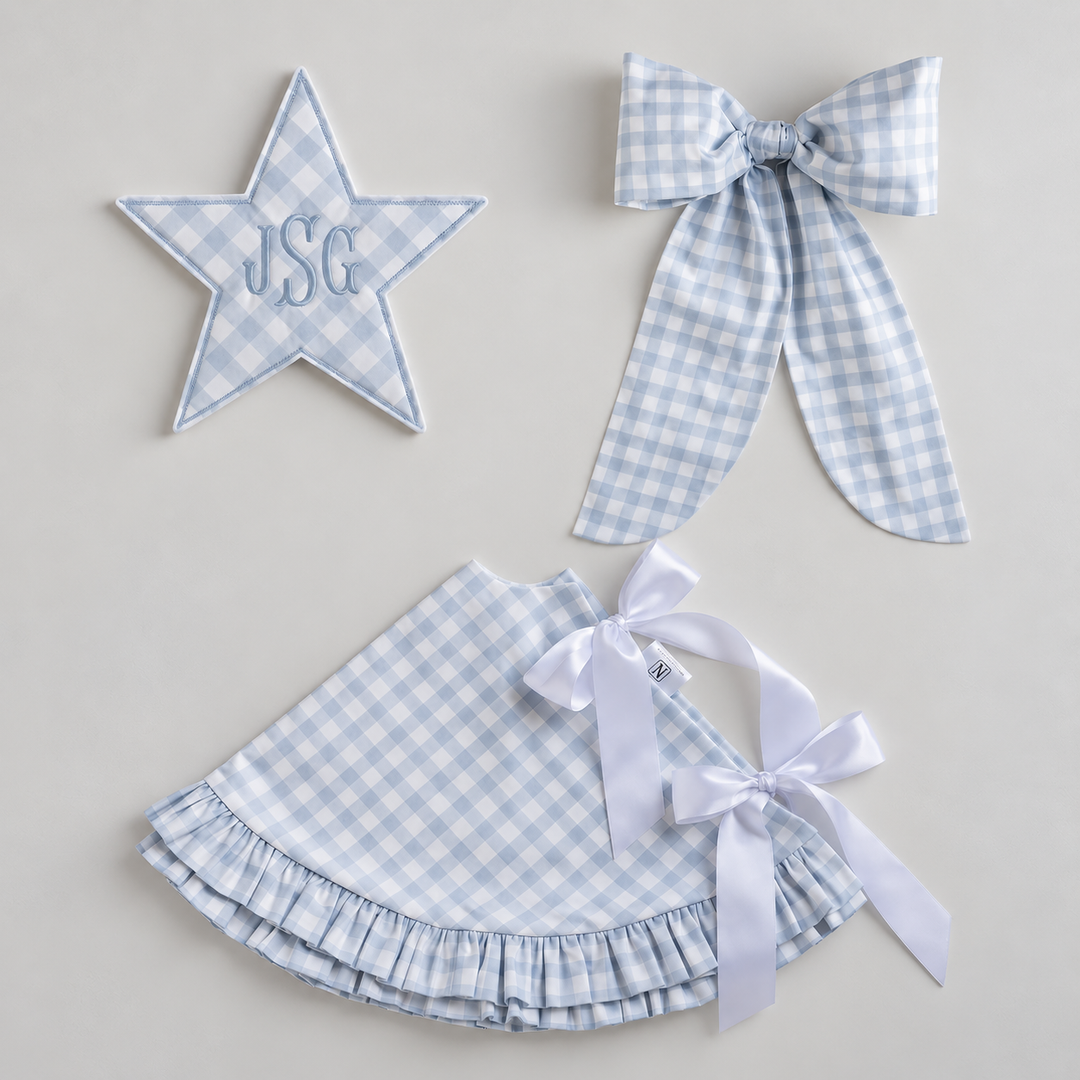 Little Blue Check Petite Tree Set