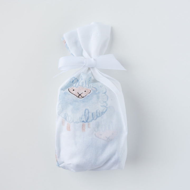 Hospital Bassinet Sheet in Blue Little Lamb