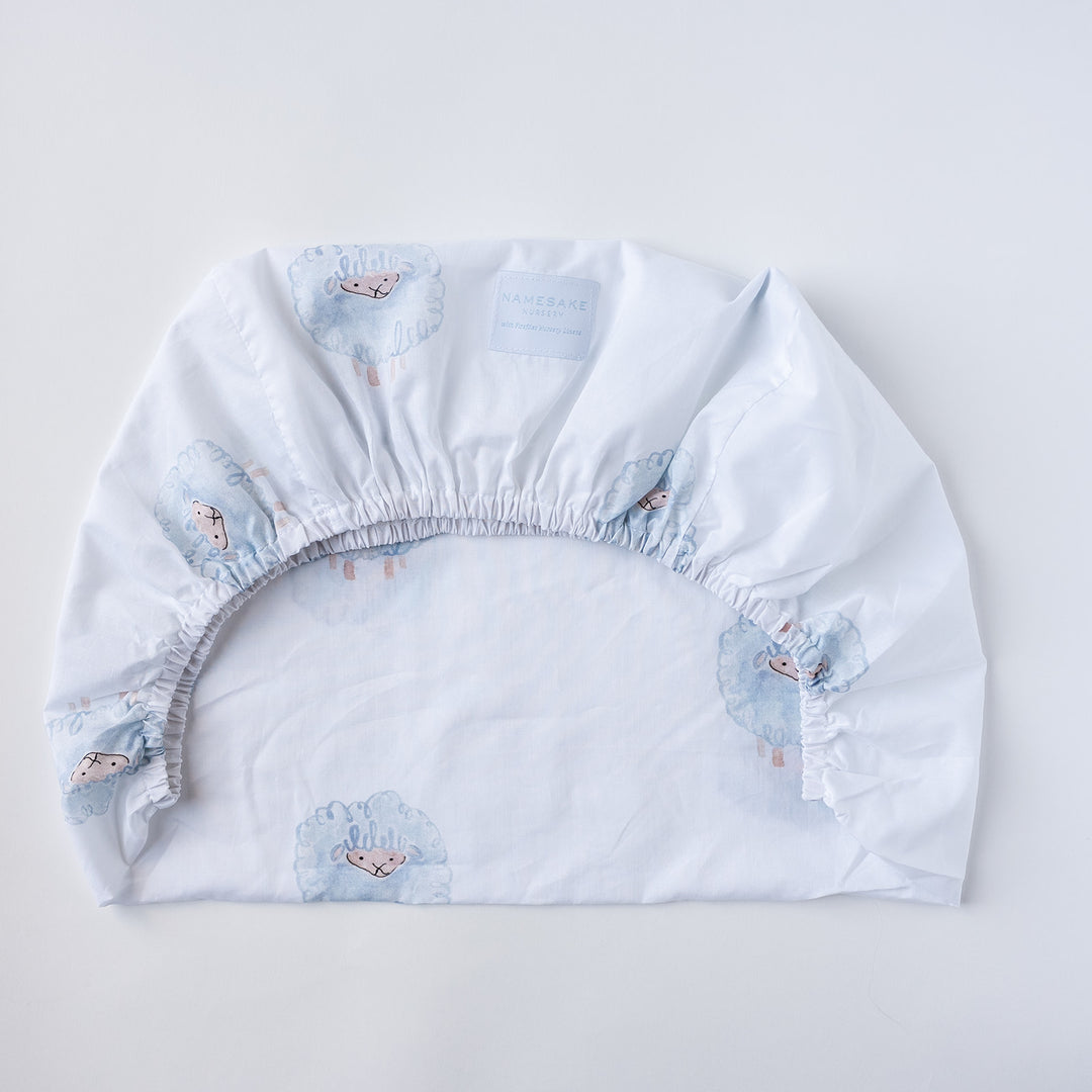 Hospital Bassinet Sheet in Blue Little Lamb