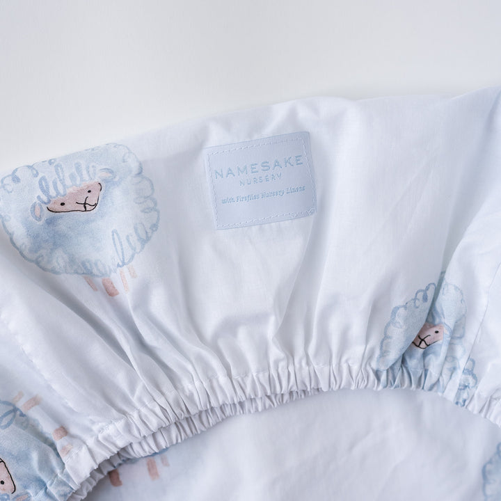 Hospital Bassinet Sheet in Blue Little Lamb