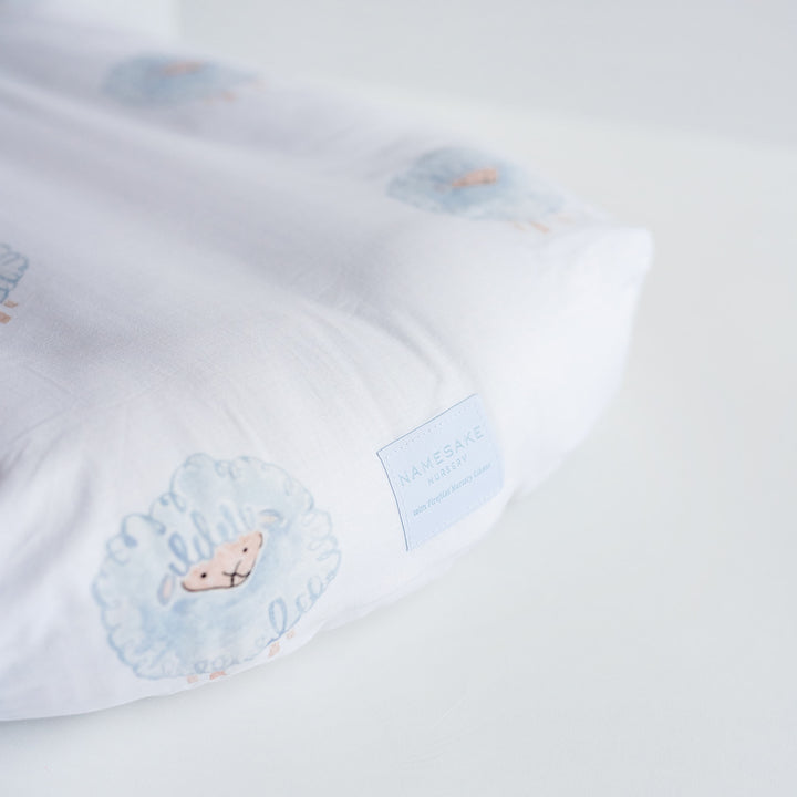 Hospital Bassinet Sheet in Blue Little Lamb