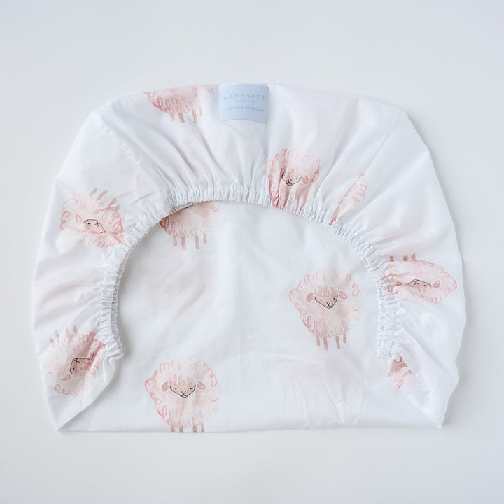 Hospital Bassinet Sheet in Pink Little Lamb