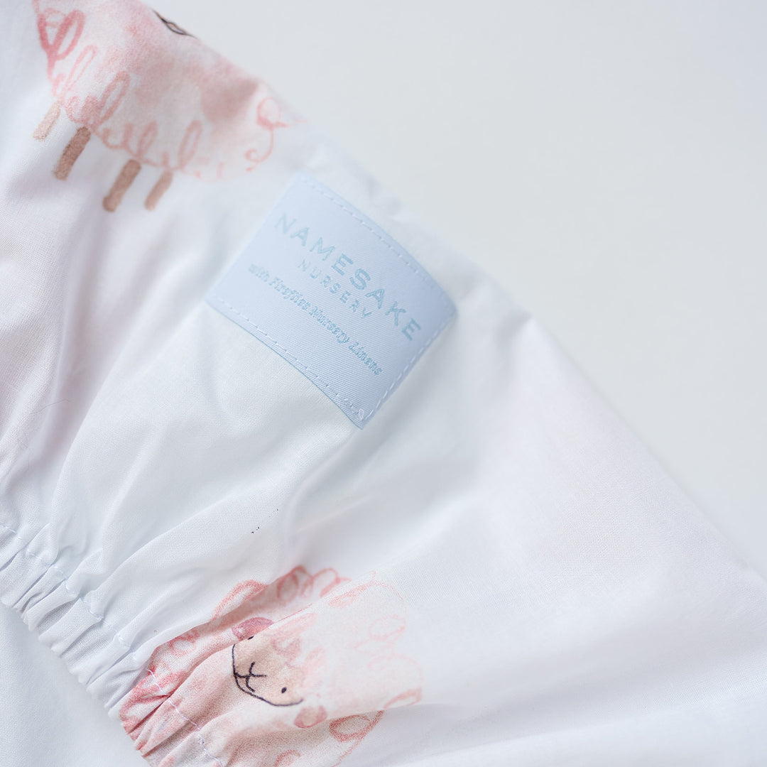 Hospital Bassinet Sheet in Pink Little Lamb