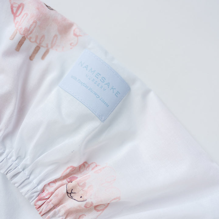 Hospital Bassinet Sheet in Pink Little Lamb