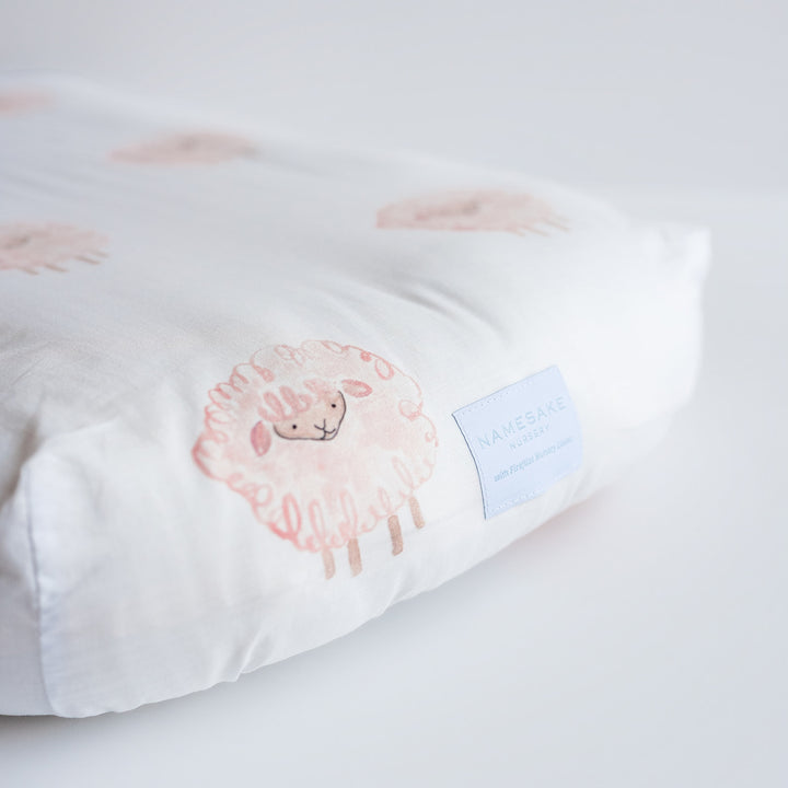Hospital Bassinet Sheet in Pink Little Lamb