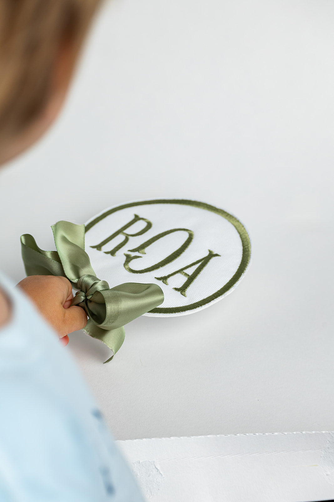 Monogram Topper: White with Green