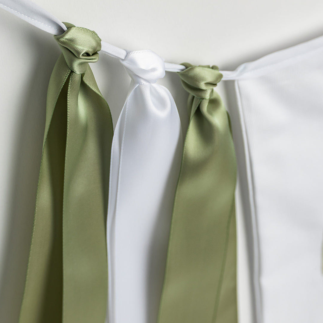 White with Green Happy Birthday Banner