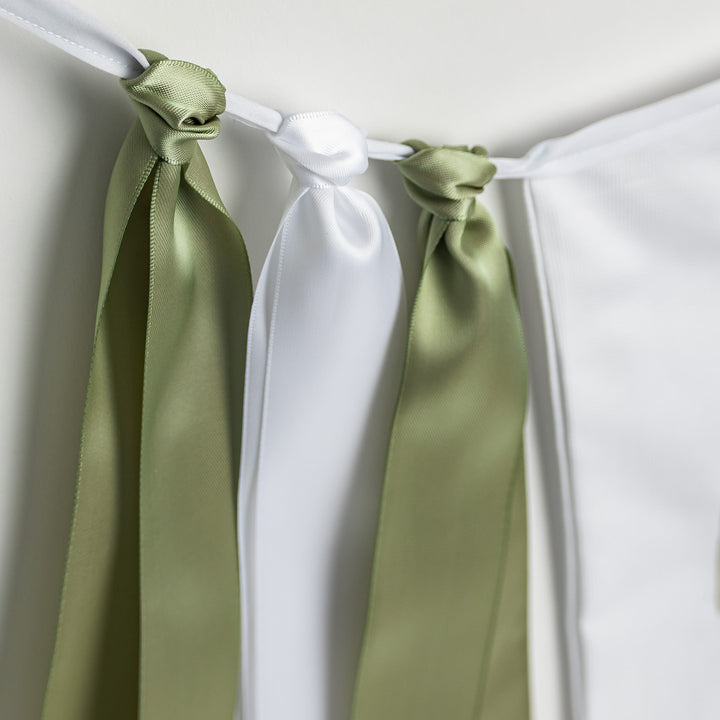 White with Green Happy Birthday Banner