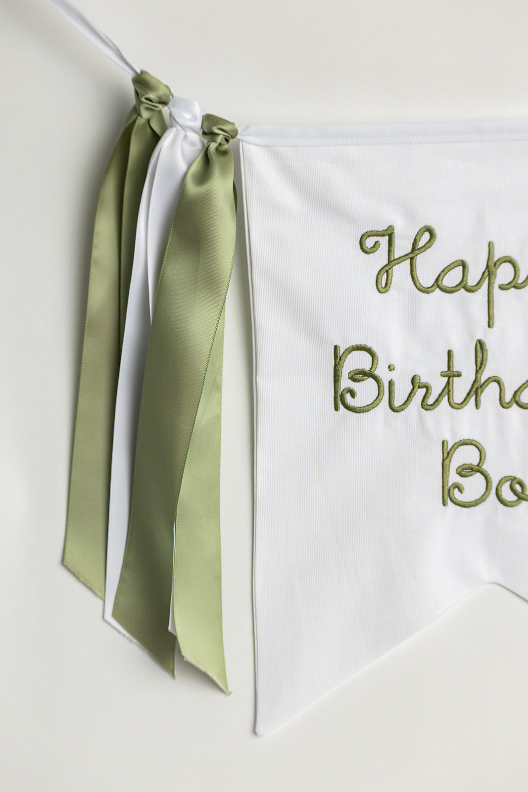 White with Green Happy Birthday Banner