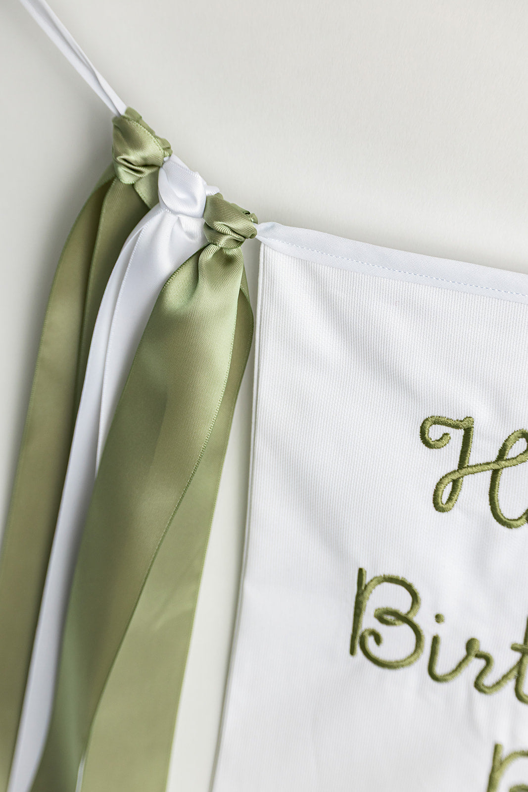 White with Green Happy Birthday Banner