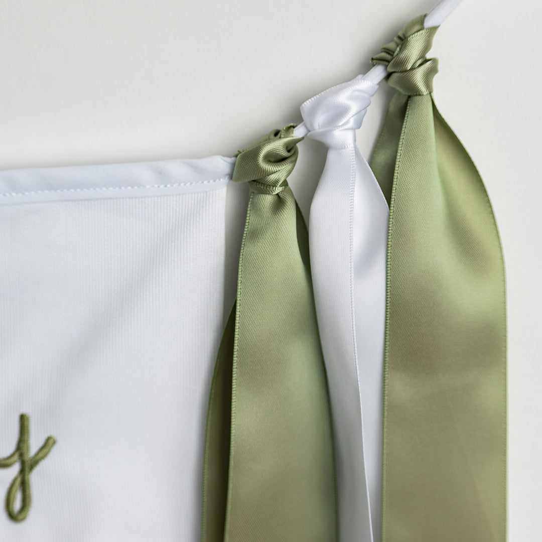 White with Green Happy Birthday Banner