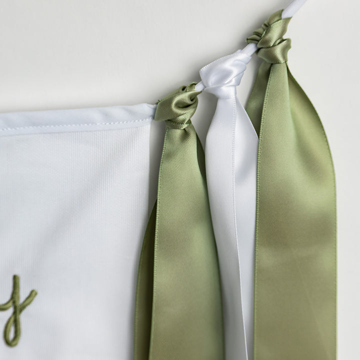 White with Green Happy Birthday Banner