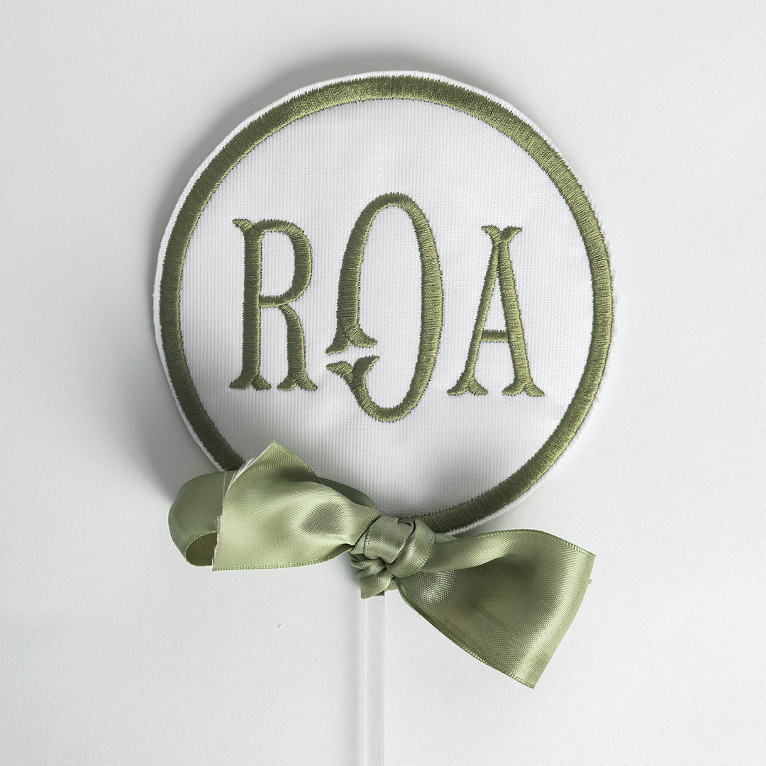 Monogram Topper: White with Green