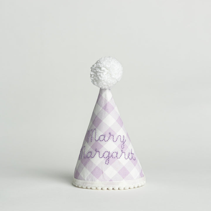 Little Lavender Check Party Hat