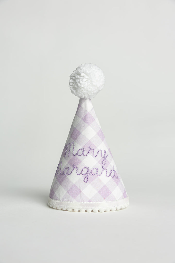 Little Lavender Check Party Hat