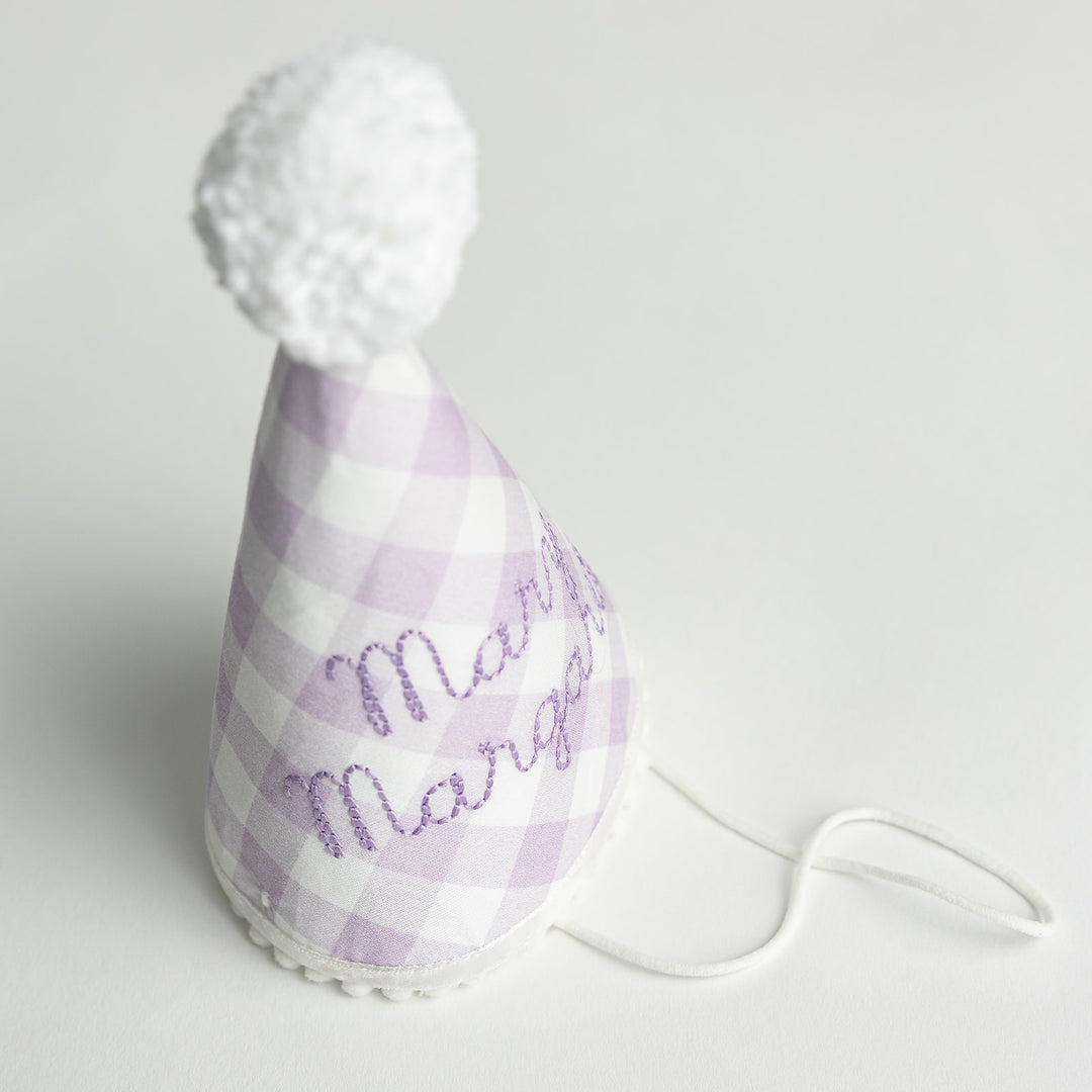Little Lavender Check Party Hat