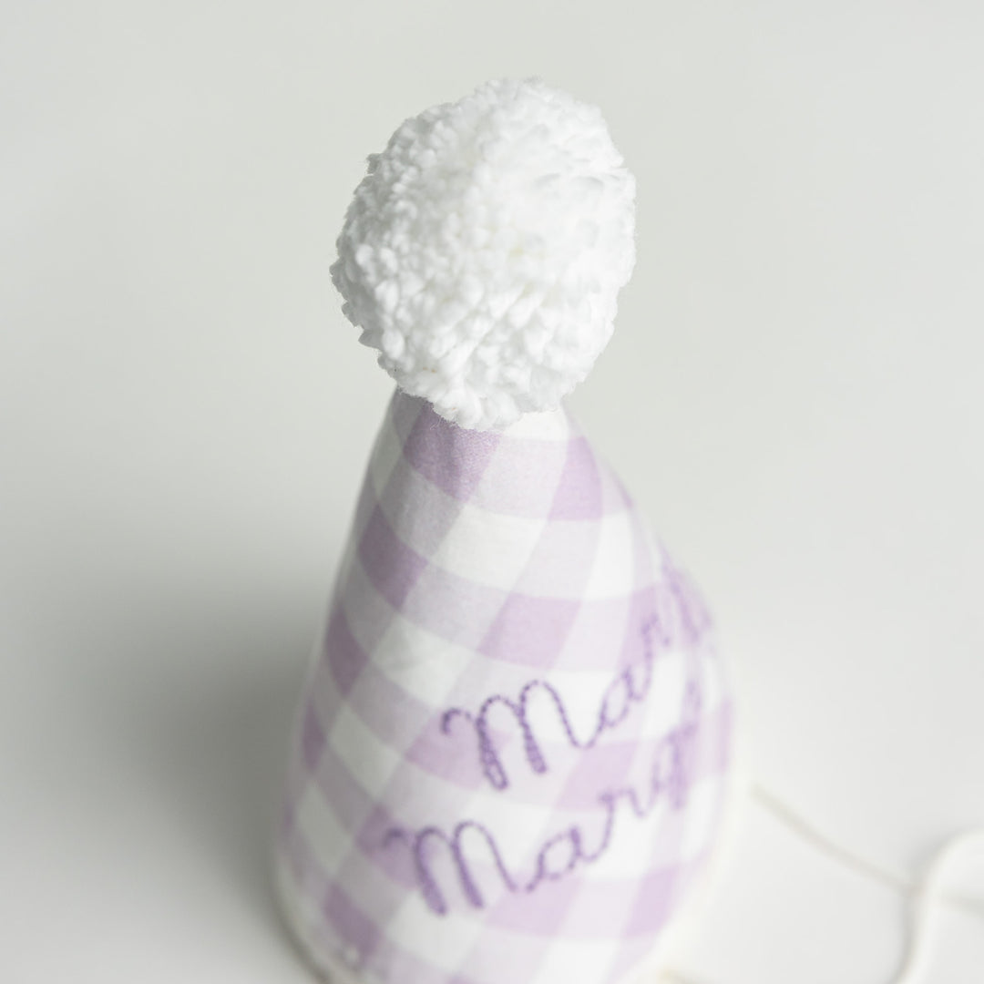 Little Lavender Check Party Hat