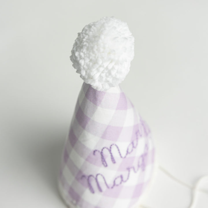 Little Lavender Check Party Hat