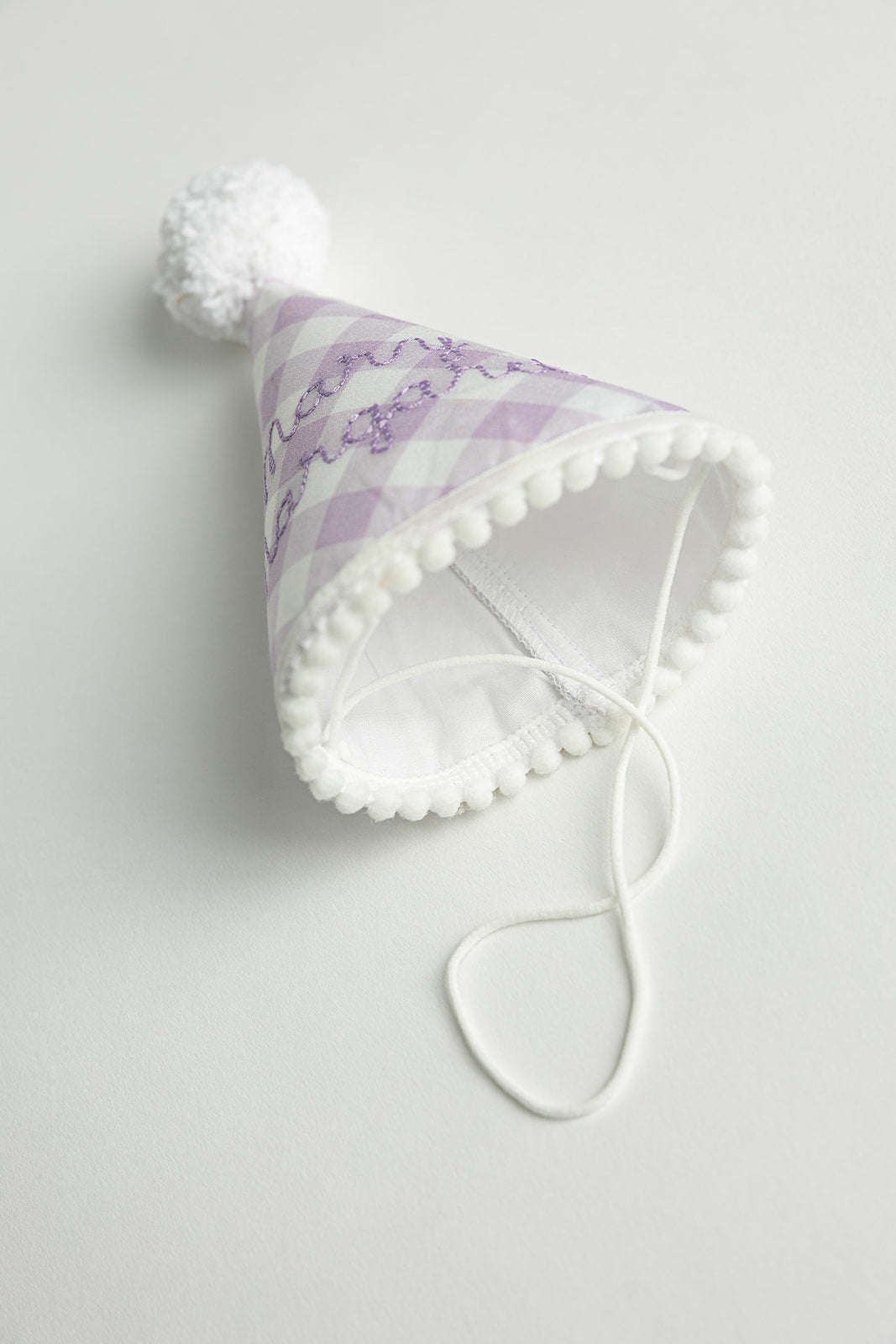 Little Lavender Check Party Hat
