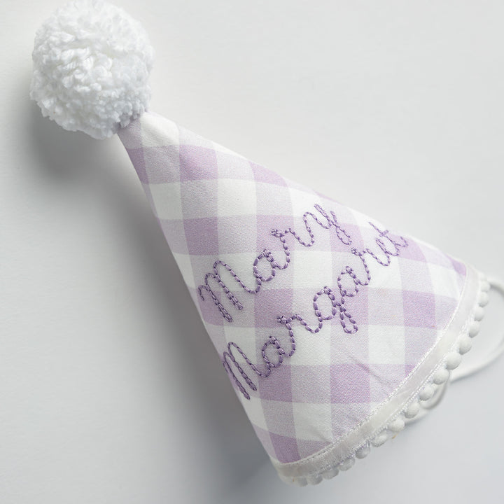 Little Lavender Check Party Hat