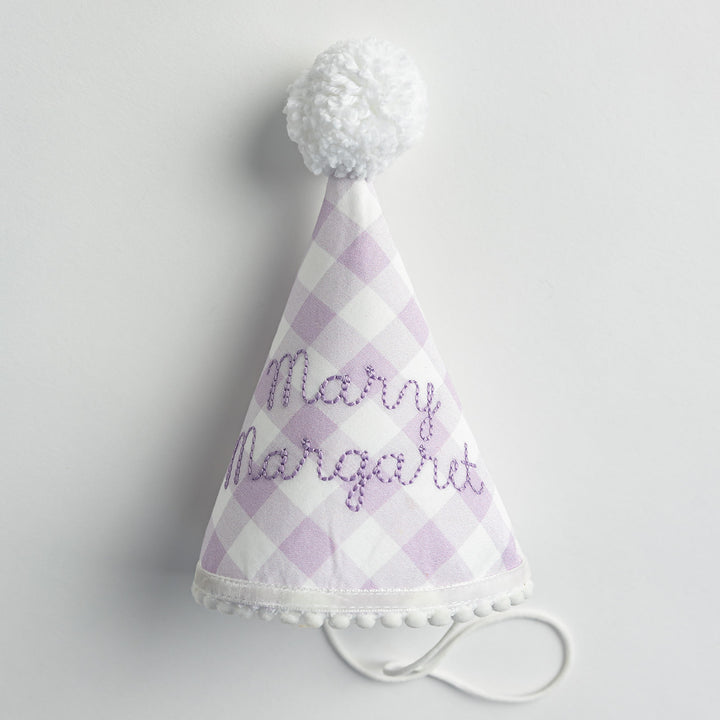 Little Lavender Check Party Hat