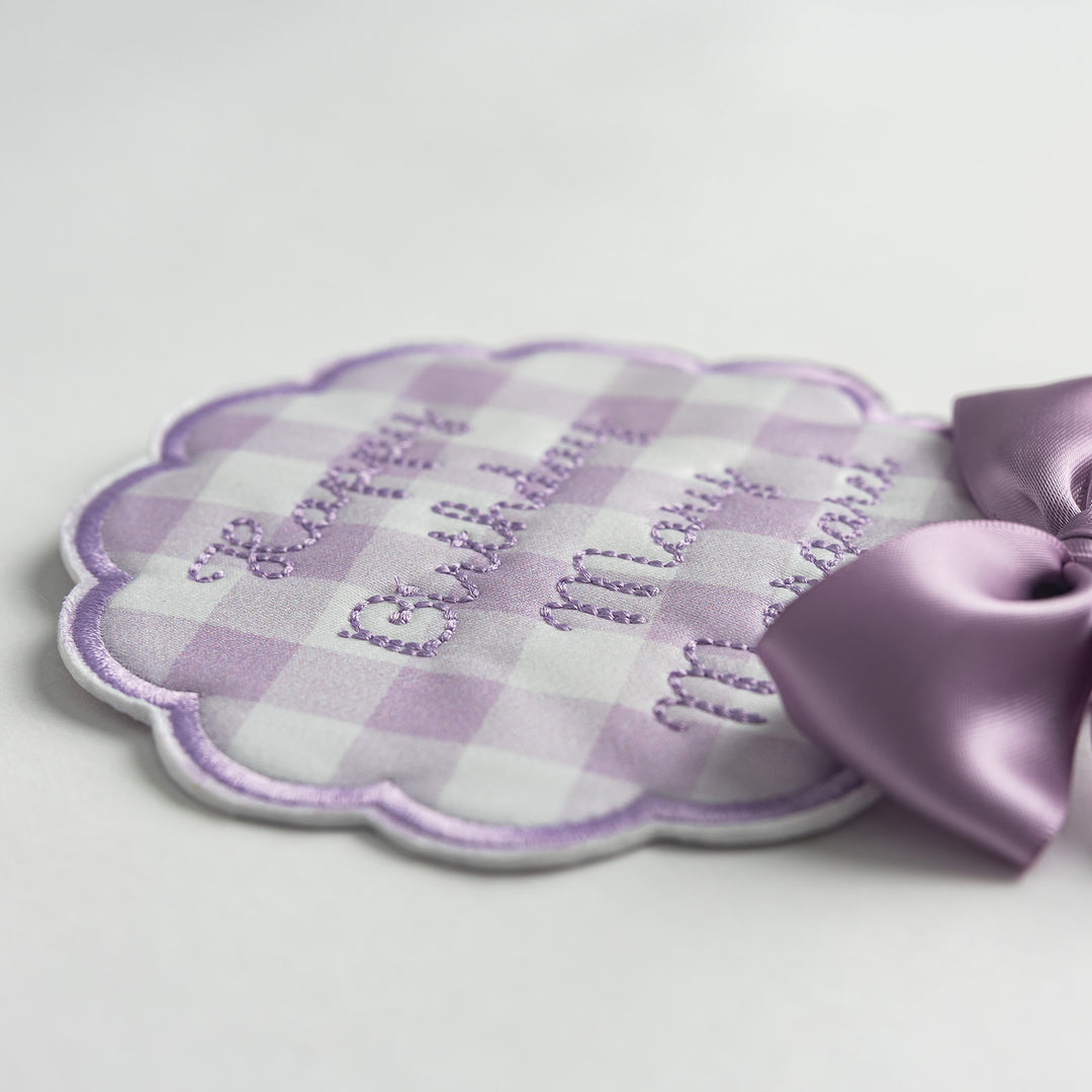 Happy Birthday Topper: Little Lavender Check