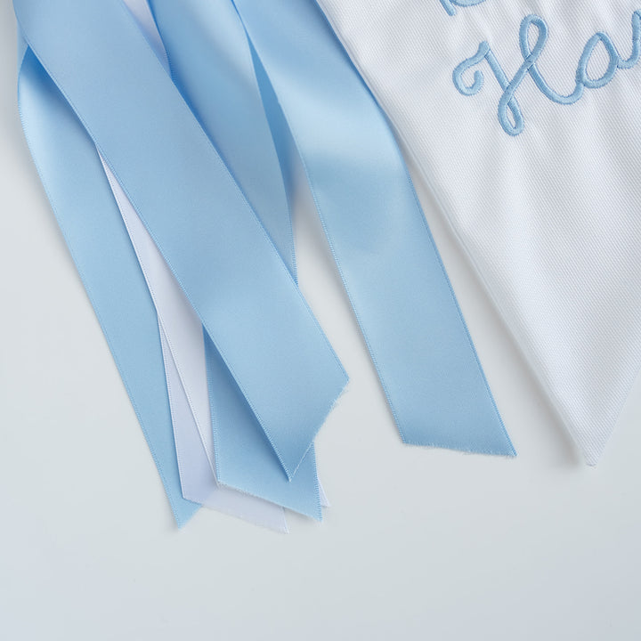 White with Blue Happy Birthday Banner