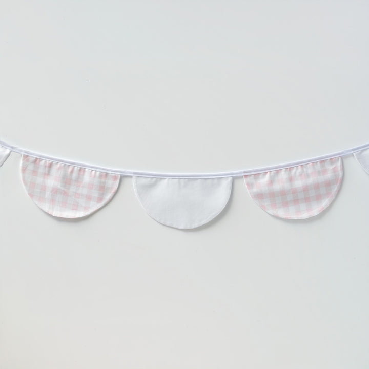 White and Little Pink Check Bunting