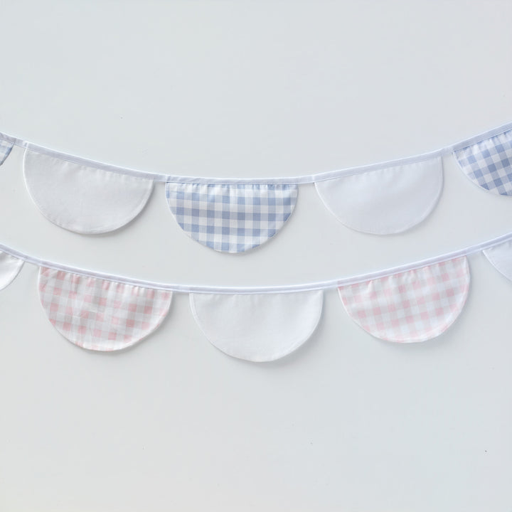 White and Little Pink Check Bunting