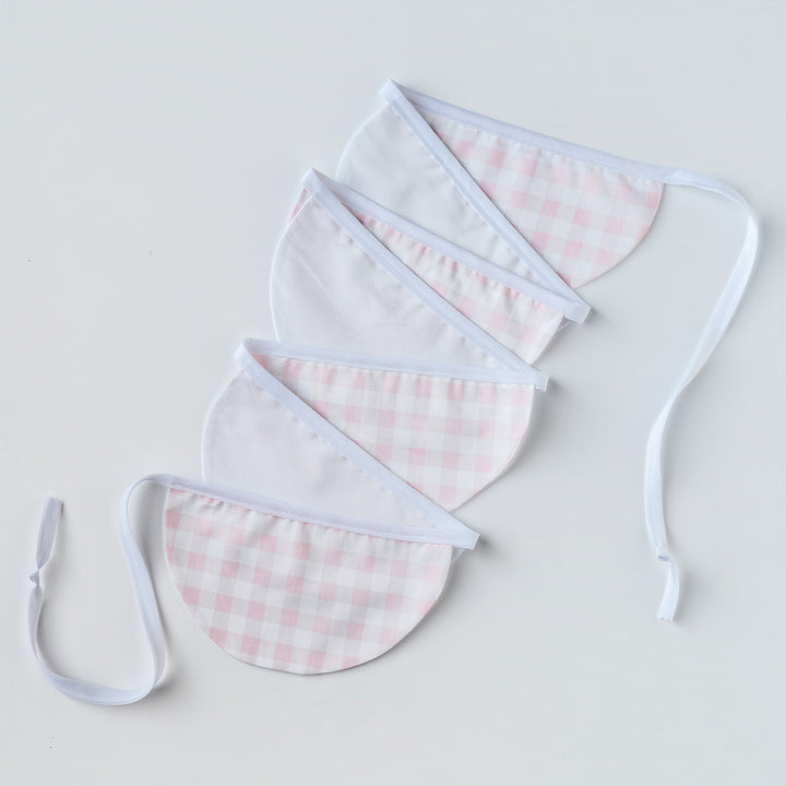 White and Little Pink Check Bunting