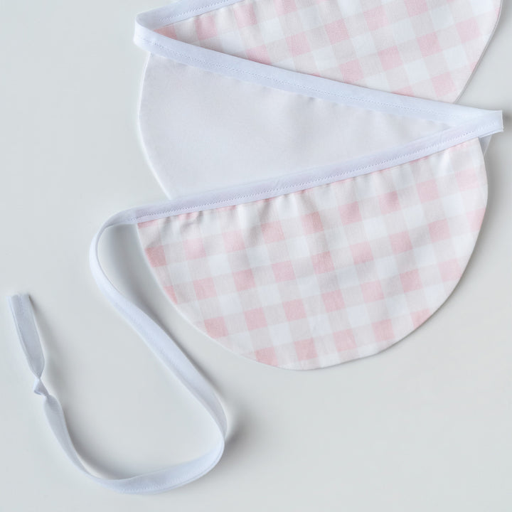 White and Little Pink Check Bunting