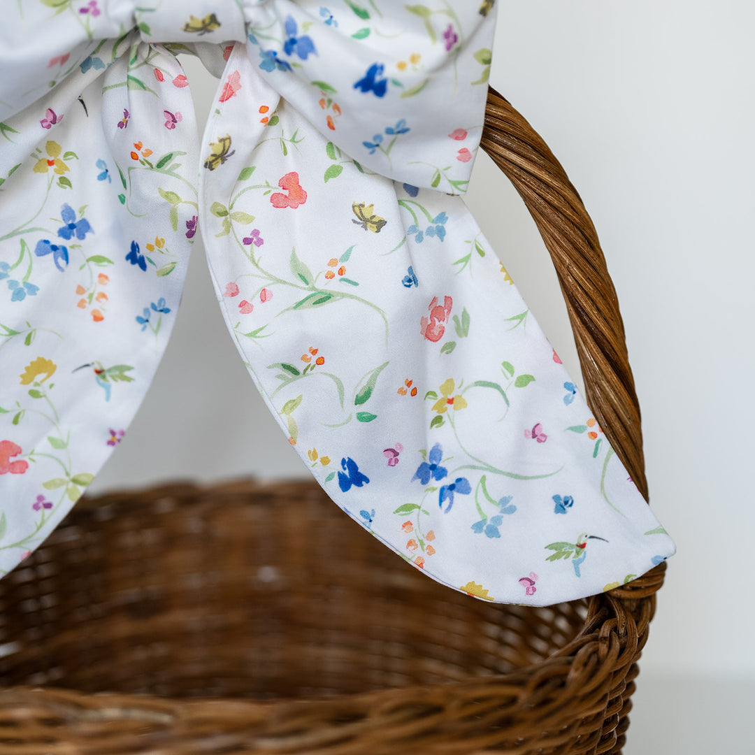 Dogwood Hill Hummingbird Floral Easter Basket Bow