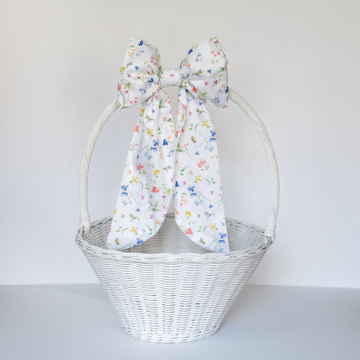Dogwood Hill Hummingbird Floral Easter Basket Bow