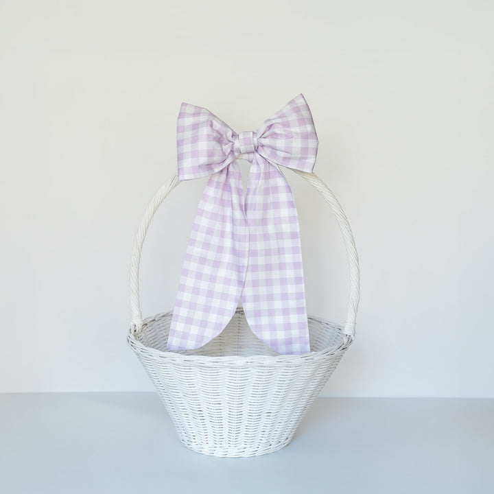 Little Lavender Check Liner + Bow Set (for Pottery Barn Sabrina Basket)