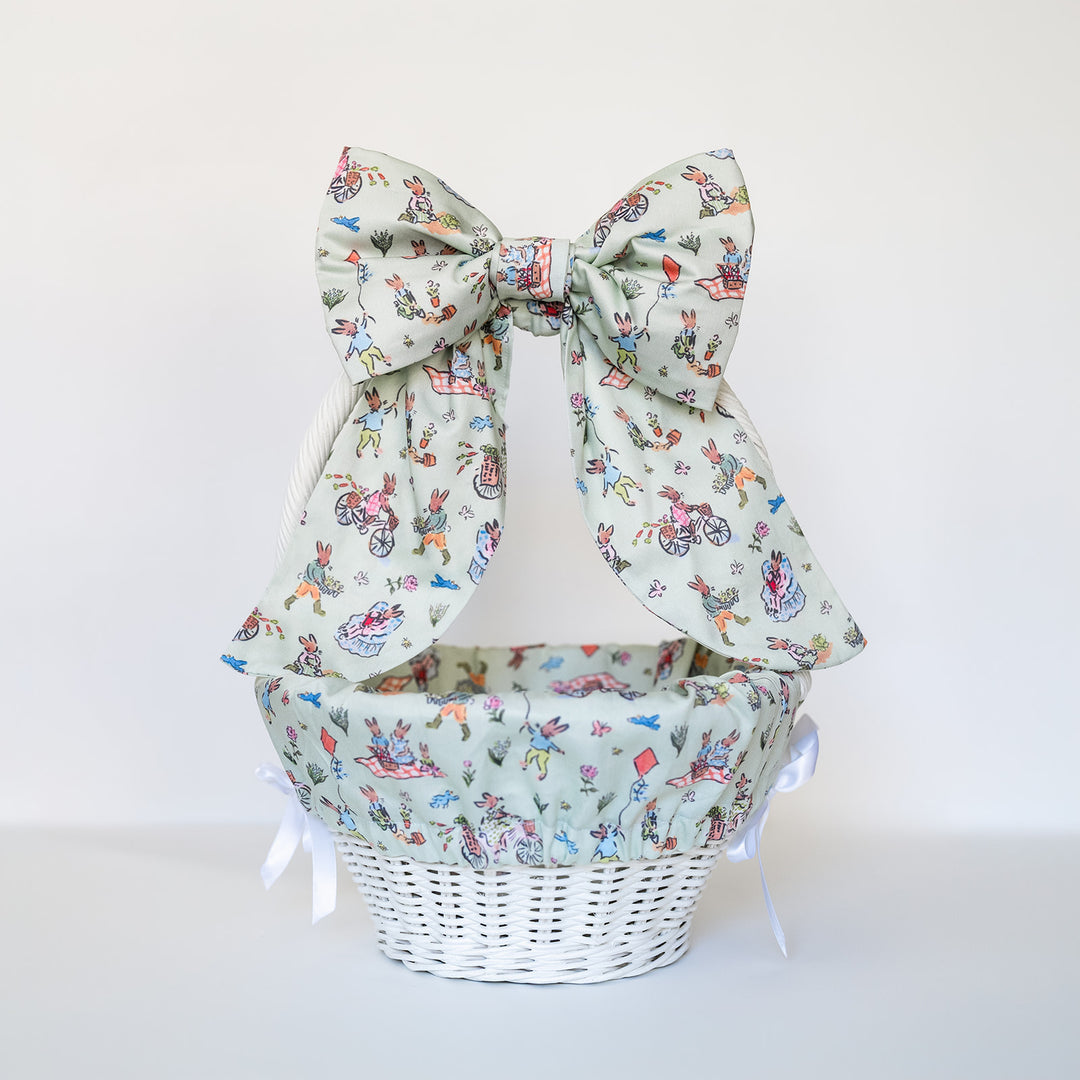 Dogwood Hill Spring Bunnies Easter Basket Bow