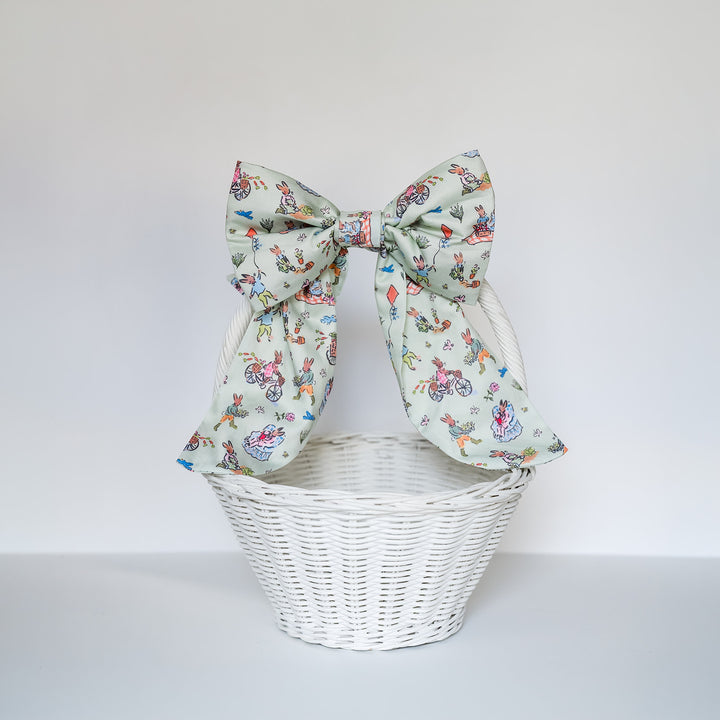 Dogwood Hill Spring Bunnies Easter Basket Bow