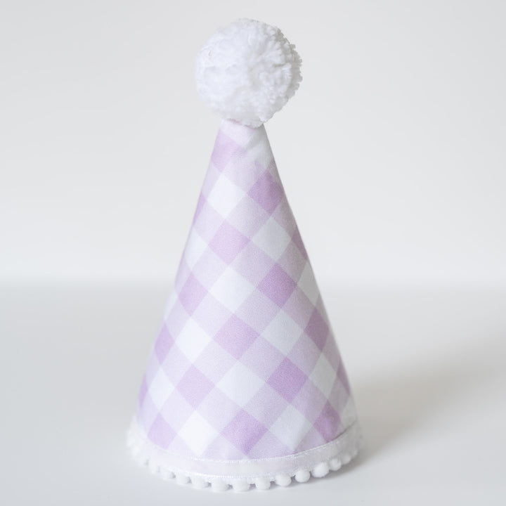 Little Lavender Check Party Hat
