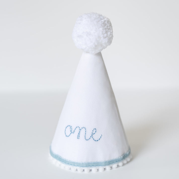 White with Blue Party Hat