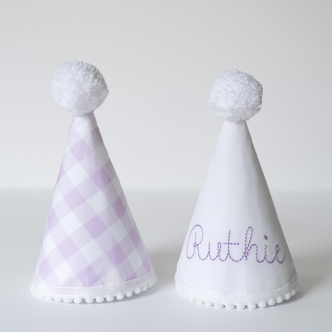 Little Lavender Check Party Hat