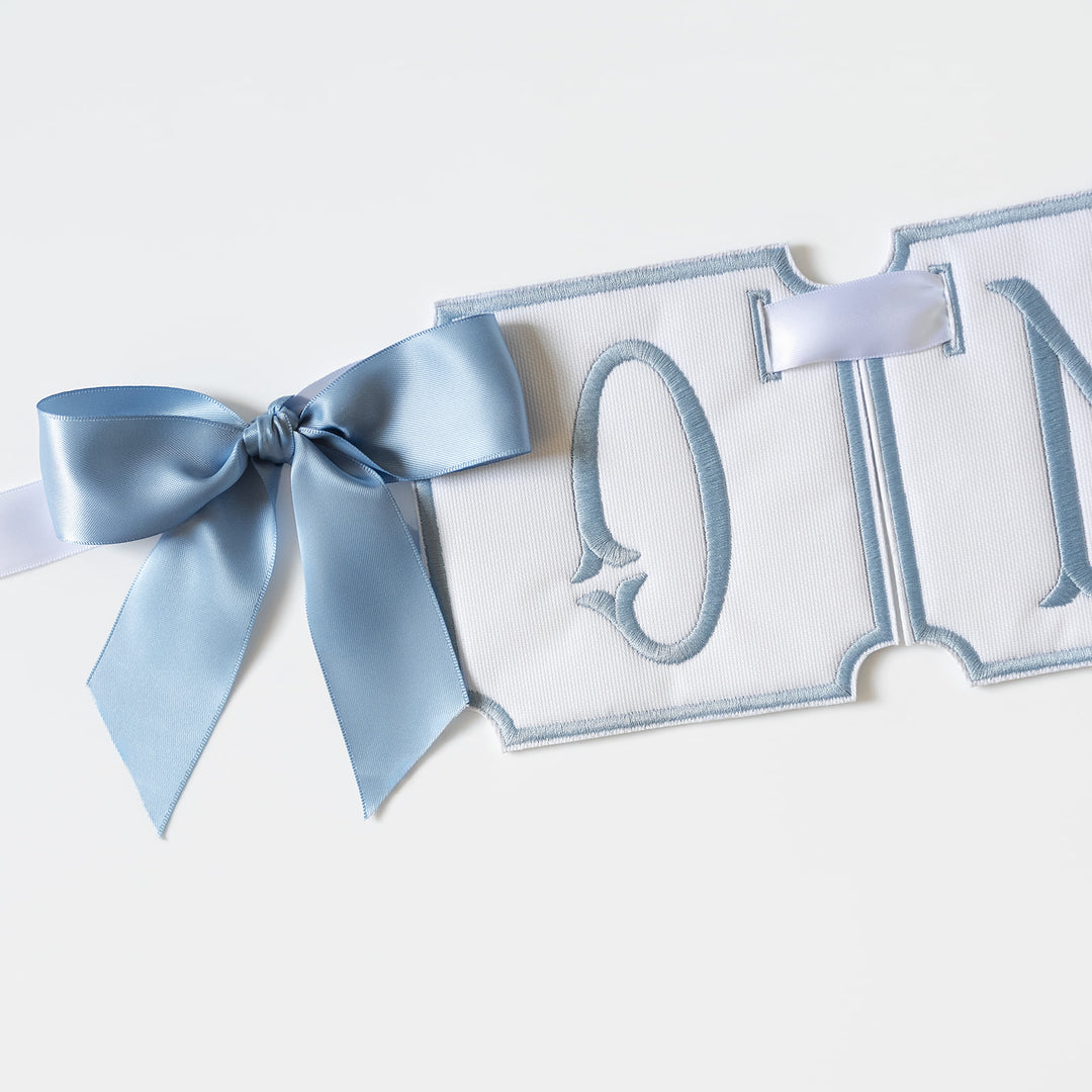 3 Piece ONE Banner: White with Blue
