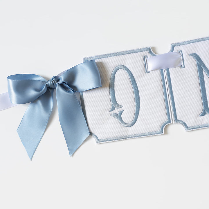 3 Piece ONE Banner: White with Blue