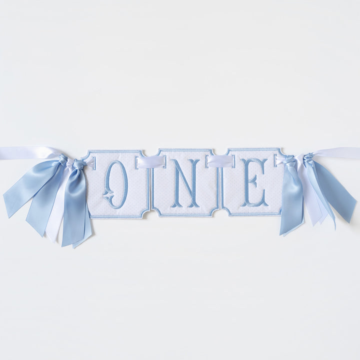 3 Piece ONE Banner: Blue Bitty Dot