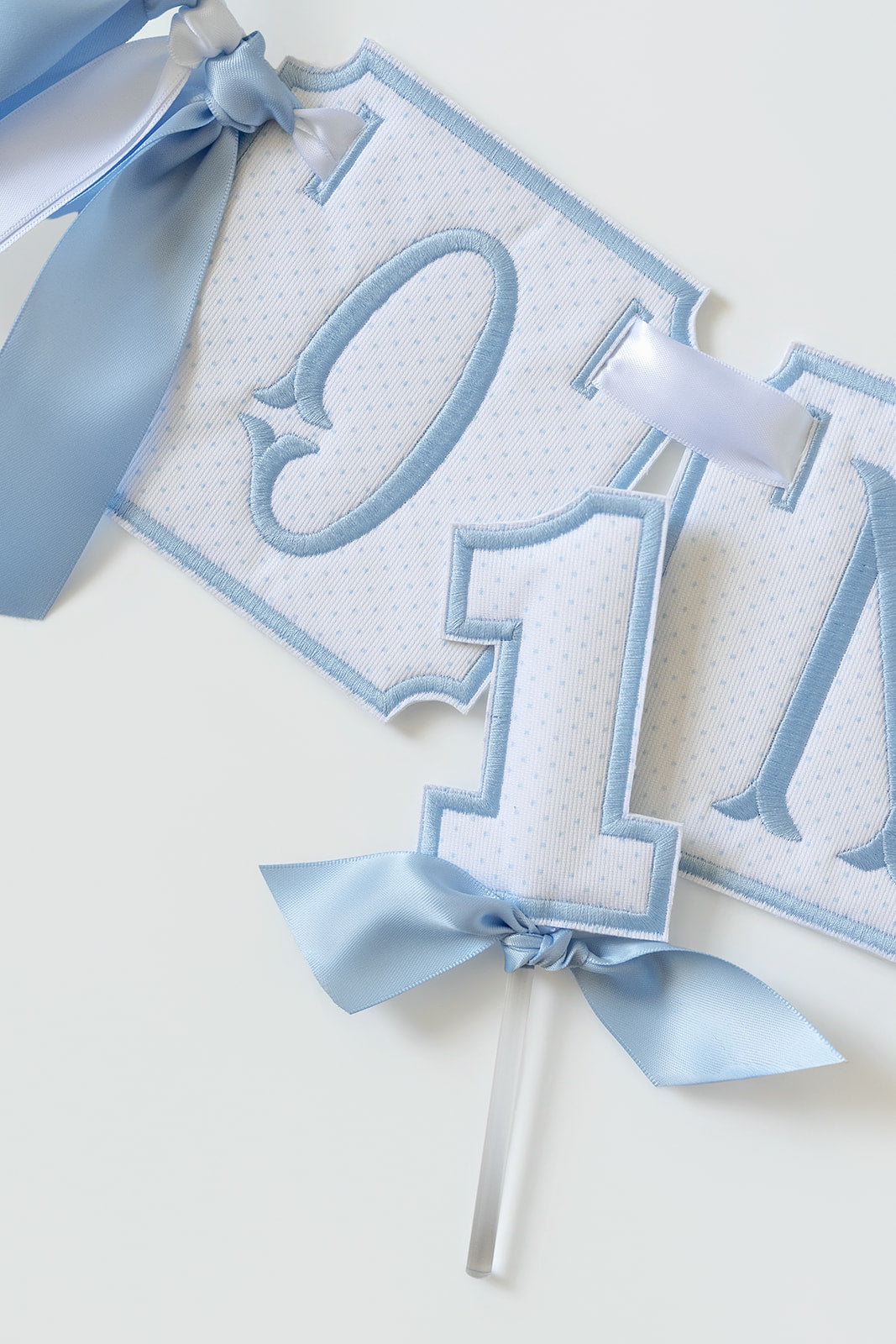 3 Piece ONE Banner: Blue Bitty Dot