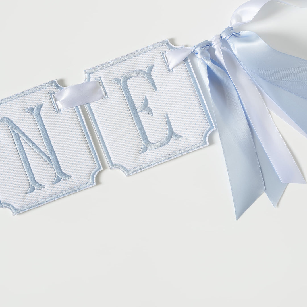 3 Piece ONE Banner: Blue Bitty Dot