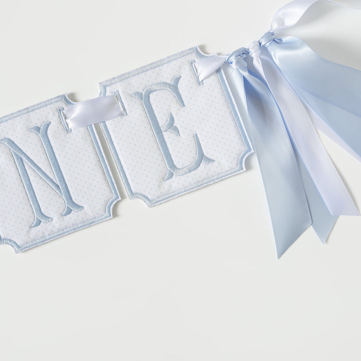 3 Piece ONE Banner: Blue Bitty Dot