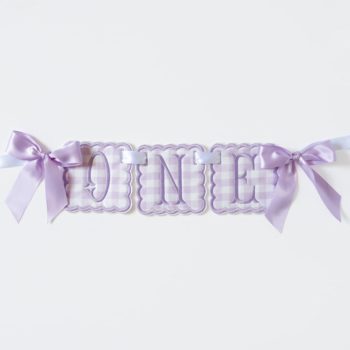 3 Piece ONE Banner: Little Lavender Check