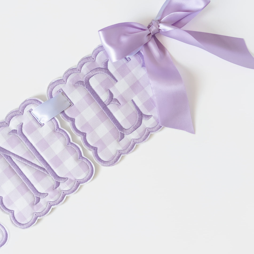 3 Piece ONE Banner: Little Lavender Check