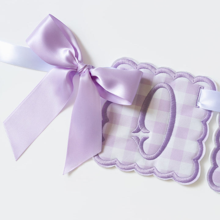 3 Piece ONE Banner: Little Lavender Check