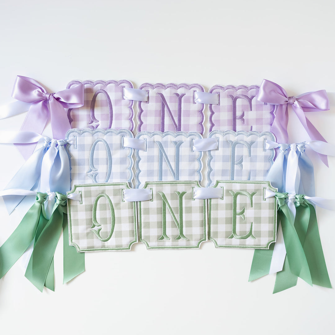 3 Piece ONE Banner: Little Green Check